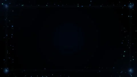 Futuristic digital frame with blue glowing particles and tech lines on blac.. Stock Footage 345169212