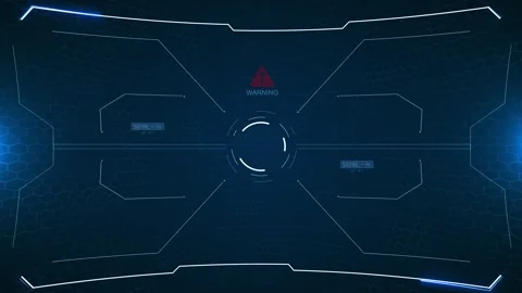 Futuristic digital frame border with geometric Digital HUD motion graphic Vídeo Stock 312671080
