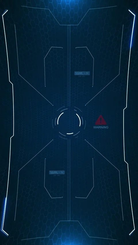 Futuristic digital frame border with geometric Digital HUD motion graphic Vídeo Stock 312671121