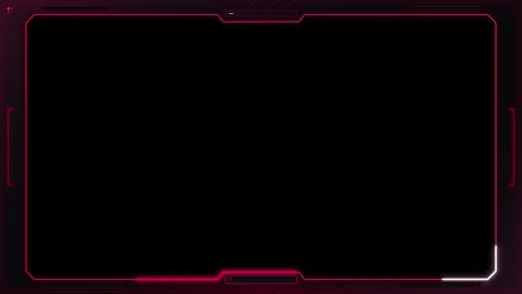 Futuristic digital frame with sharp red and white glowing lines and grid de.. 動画素材 336365113
