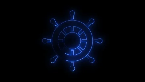 Futuristic digital gear spinning in dark background with glowing blue lines Stock Footage 346112427