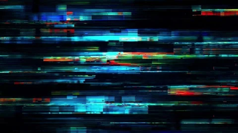 Futuristic Digital Glitch Data Stream Background with Cyberpunk RGB Signal Stock Footage 336982237