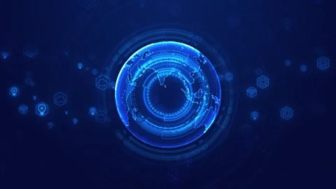 Futuristic Digital Globe With AI Cloud and Smart Technology Icons Video stock 341359009