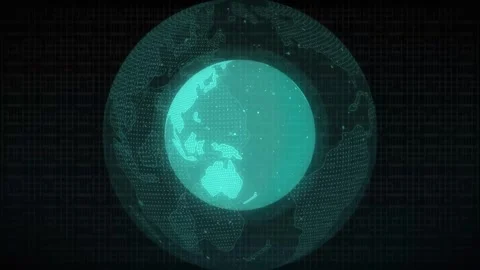 Futuristic digital globe with concentric rings and binary code animation ba.. Stock Footage 321862000