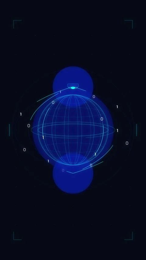 Futuristic digital globe hud loop motion graphic technology innovation Stock Footage 346737846