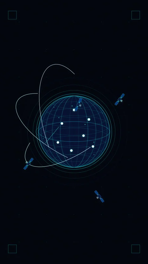 Futuristic digital globe hud loop animation with tech interface Stock Footage 347053575