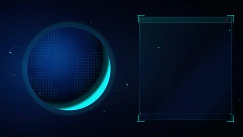 Futuristic digital globe interface with data display and glowing cyan accents 動画素材 336365119