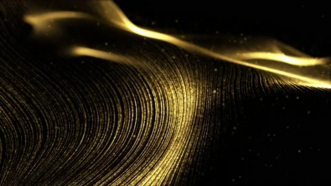 Futuristic Digital Gold Abstract Particles Stock Footage 160885386