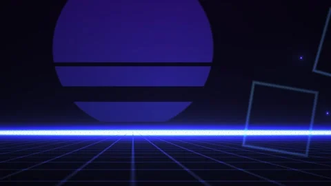 Futuristic digital graphics with neon lights. Stock Footage 334872551