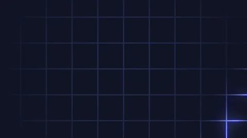 Futuristic digital grid with glowing blue light trails. Abstract tech background Stock Footage 340025314