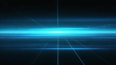 Futuristic digital grid landscape with glowing neon blue lines and data str.. Stock Footage 321340518
