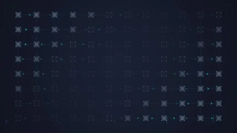 Futuristic Digital Grid Network HUD Interface with Data Flow and Connection.. Stock Footage 348420061