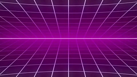 Futuristic Digital Grid with Retro Purple Neon and Abstract Style Vídeo Stock 341926959