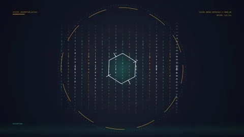 Futuristic Digital Grid Sphere with Hexagon Core, Data Flow, AI, Technology.. Stock Footage 348413066