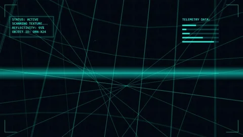 Futuristic Digital Grid Tunnel with Data Interface, Sci-Fi HUD Elements, an.. Stock Footage 346661382