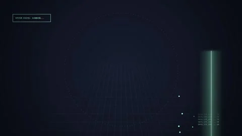 Futuristic Digital Grid World Globe Interface HUD Data Display Technology Stock Footage 348414183