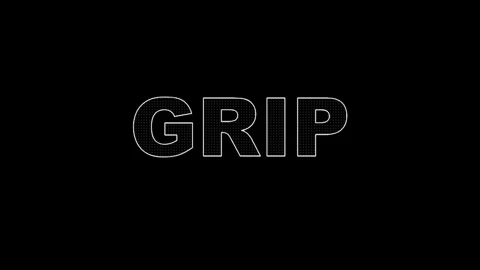 Futuristic Digital GRIP Text Animation on Black Screen Background, Modern T.. 库存影片 330280289