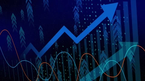 Futuristic digital growth chart with glowing blue line animation Stock-Footage 327178119