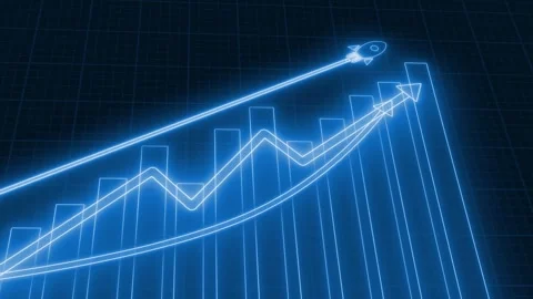 Futuristic Digital Growth Graph Animated, Looping Business Growth Chart Ani.. 動画素材 311715116