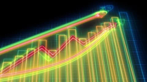Futuristic Digital Growth Graph Animated, Looping Business Growth Chart Ani.. Stock Footage 311715217