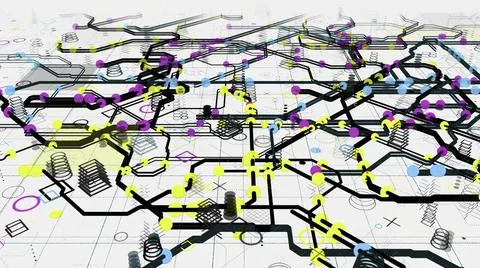 Futuristic digital hardware, abstract science fiction concept. Animation Stock Illustration