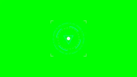 Futuristic digital heads up display target interface on green screen backgrou Stock Footage 340902942