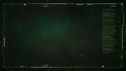 Futuristic digital high-tech heads-up display frame with glowing green frames Stock Footage 342760071