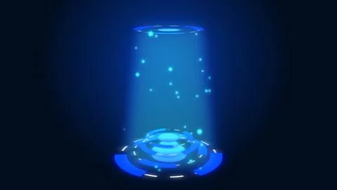Futuristic digital hud background animation with some particles going up, dig Stock Illustration