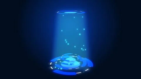Futuristic digital hud background animation with some particles going up, dig イラスト素材