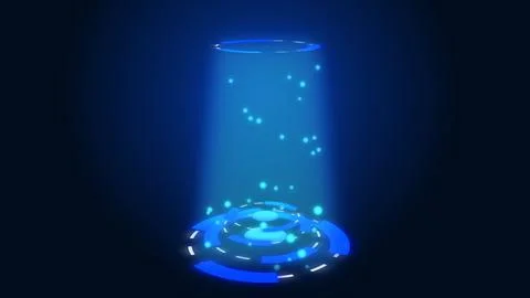 Futuristic digital hud background animation with some particles going up, dig Stock Illustration