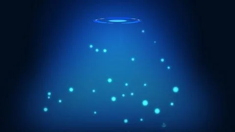 Futuristic digital hud background animation with some particles going up, dig 库存插图