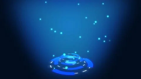 Futuristic digital hud background animation with some particles going up, dig Stockillustratie