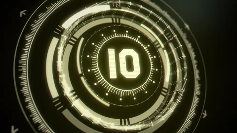 Futuristic Digital HUD Countdown Stock Footage 255862844