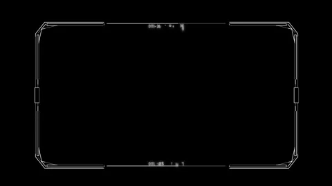 Futuristic Digital HUD Frame Overlay with Scrolling Binary Code 库存影片 347005162
