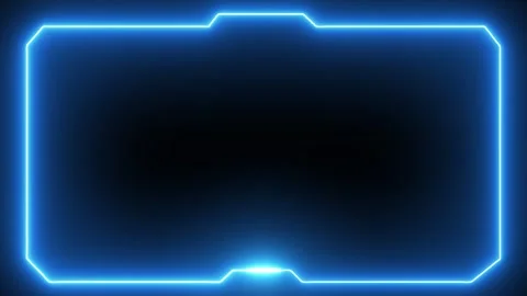 Futuristic digital HUD frame technology animation isolated on black background Stock Footage 320123814
