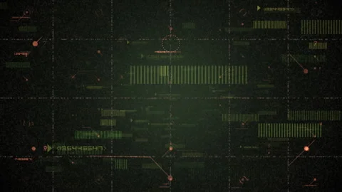 Futuristic Digital HUD Grid Interface Glitch Effects and Technology Background Stock Footage 332487436