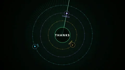Futuristic Digital HUD Interface Animation with Rotating Circular Elements and Stock Footage 344773689