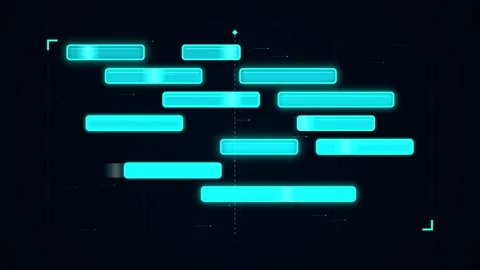 Futuristic Digital HUD Interface with Blue Glowing Elements on Dark Backgroun Stock Footage 347561950