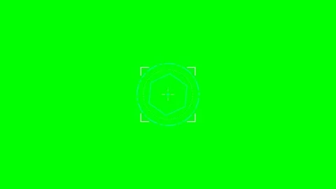 Futuristic digital hud interface with a central geometric polygon element Stock Footage 340267726