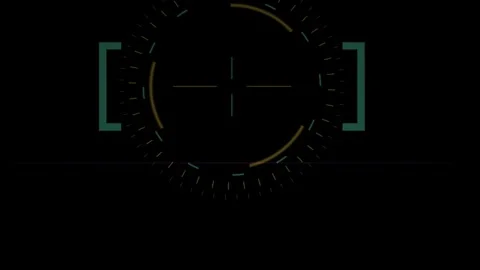 Futuristic Digital HUD Interface Circular Scope Animation. Stock Footage 334521464