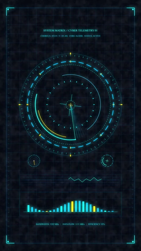 Futuristic digital hud interface, data analysis, scan radar, ui Stock Footage 347567253