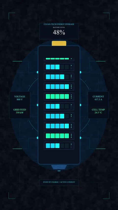 Futuristic digital hud interface with data loading bars, scrolling network .. Stock Footage 348335732