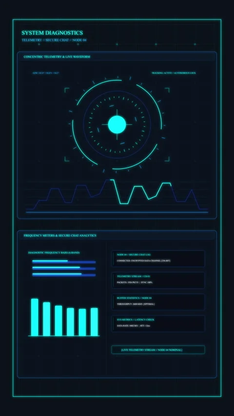 Futuristic digital hud interface with data dashboard tracking, scan target,.. Stock Footage 348335734