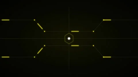 Futuristic Digital HUD Interface: Glowing Radar Targeting System Stock Footage 346552845