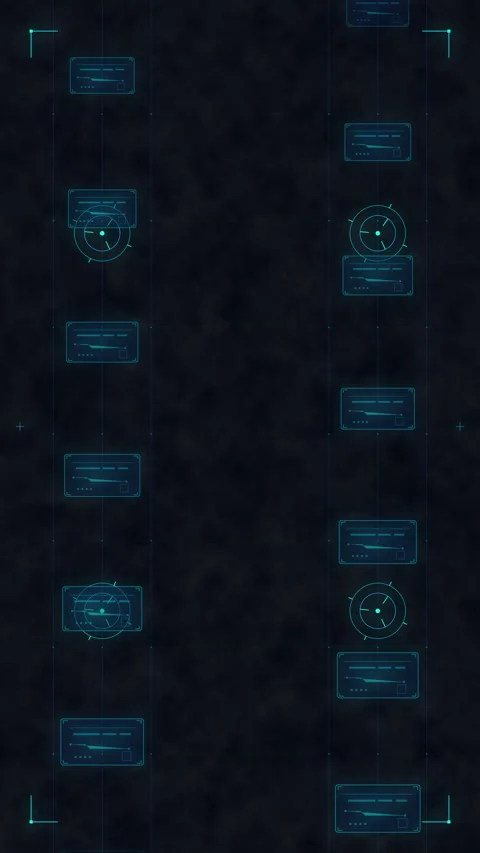 Futuristic digital hud interface motion graphic loop with cyber data Stock Footage 347567337