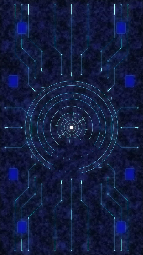 Futuristic digital hud interface with motion graphic circle pattern Stock Footage 348335839