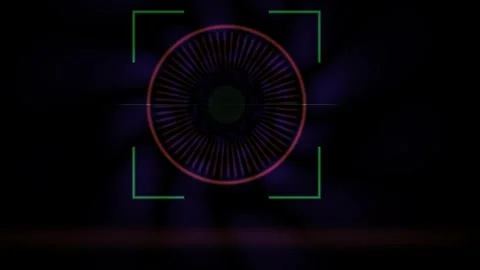 Futuristic Digital HUD Interface With Pulsing Circular Elements And Abstrac.. Stock Footage 334521722