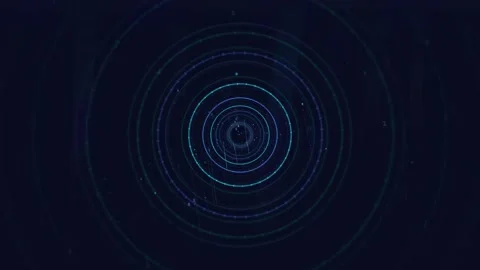 Futuristic Digital HUD Interface with Rotating Blue Circular Data Elements on Stock Footage 339322009