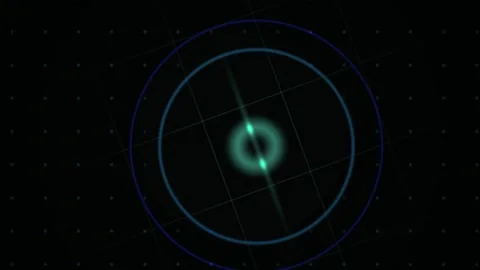 Futuristic Digital HUD Interface with Rotating Circular Scanning Elements. Stock Footage 340525714