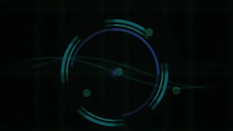 Futuristic Digital HUD Interface with Rotating Circular Elements and Data V.. Stock Footage 341806453